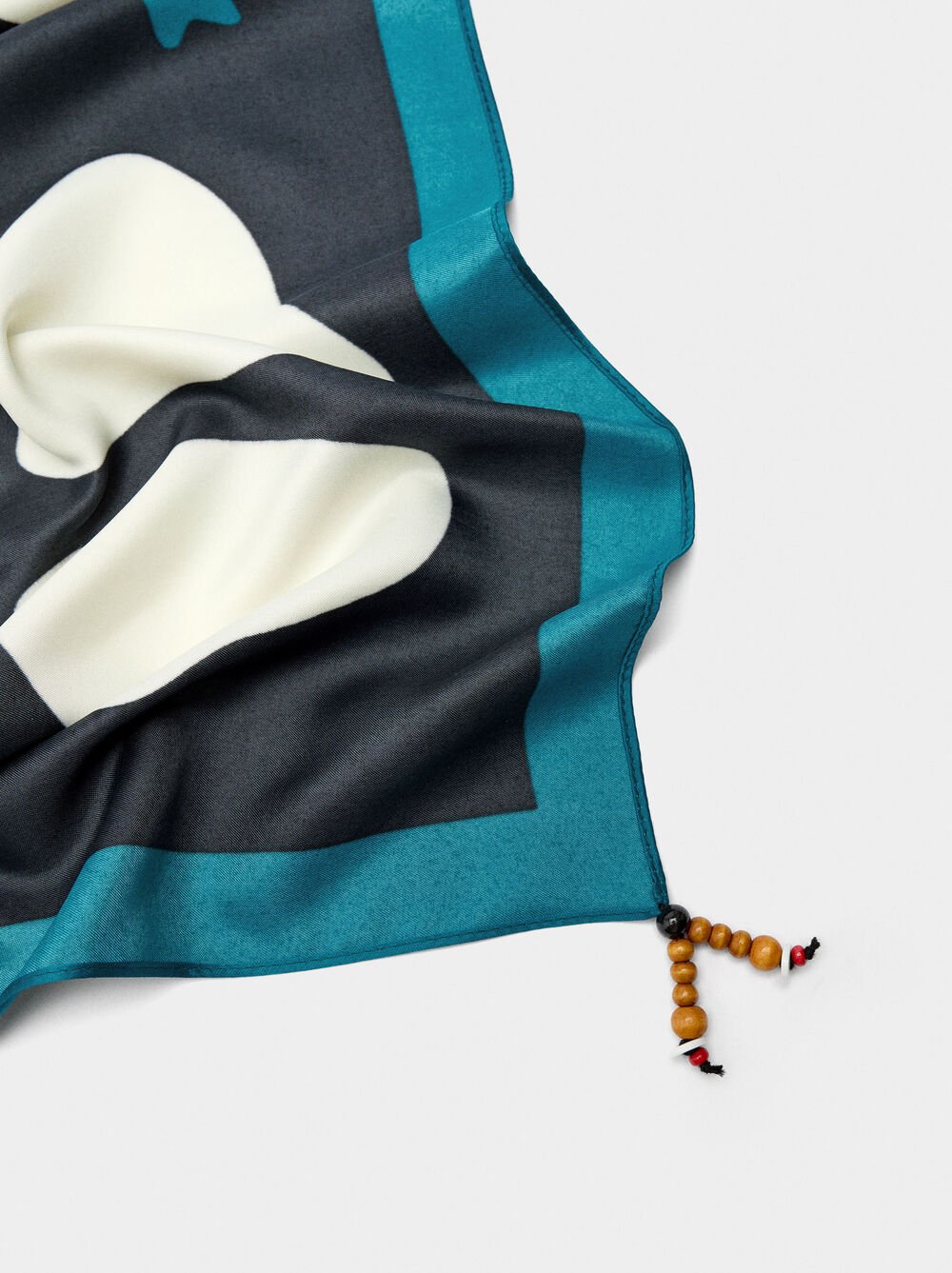 Satin square printed scarf