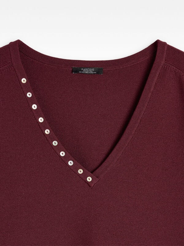 V-neck knit top