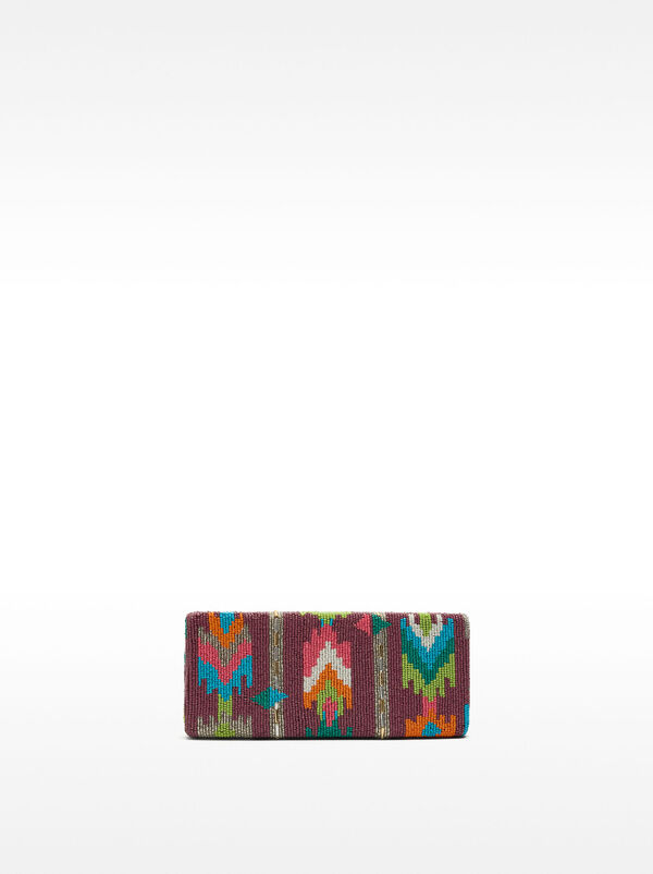 Multicolor beaded party clutch