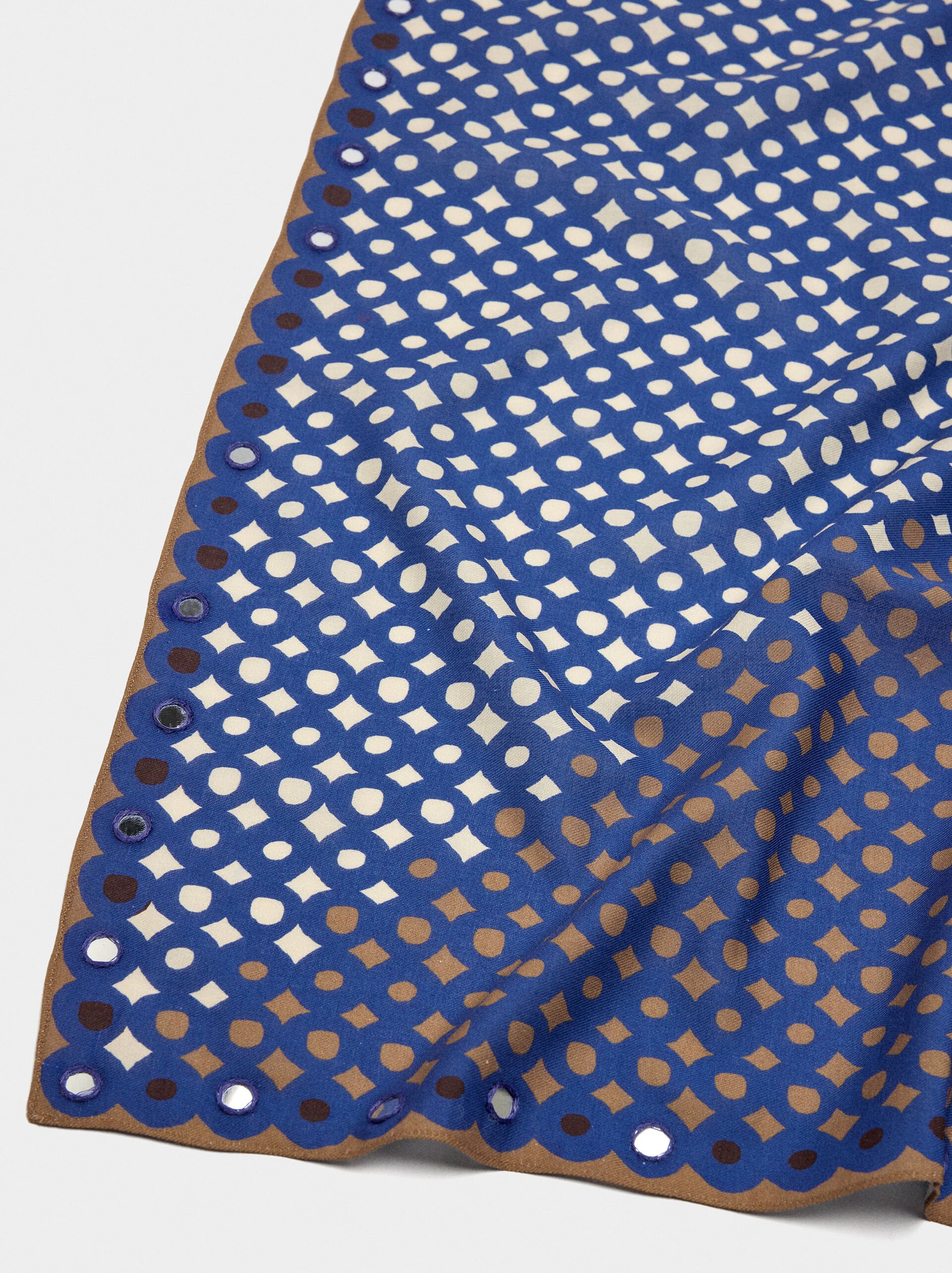 Foulard carré imprimé en coton image number 1.0