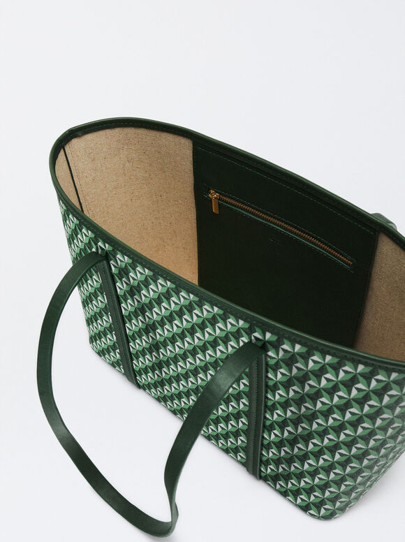 Personalized Printed Tote Bag S, Green, hi-res