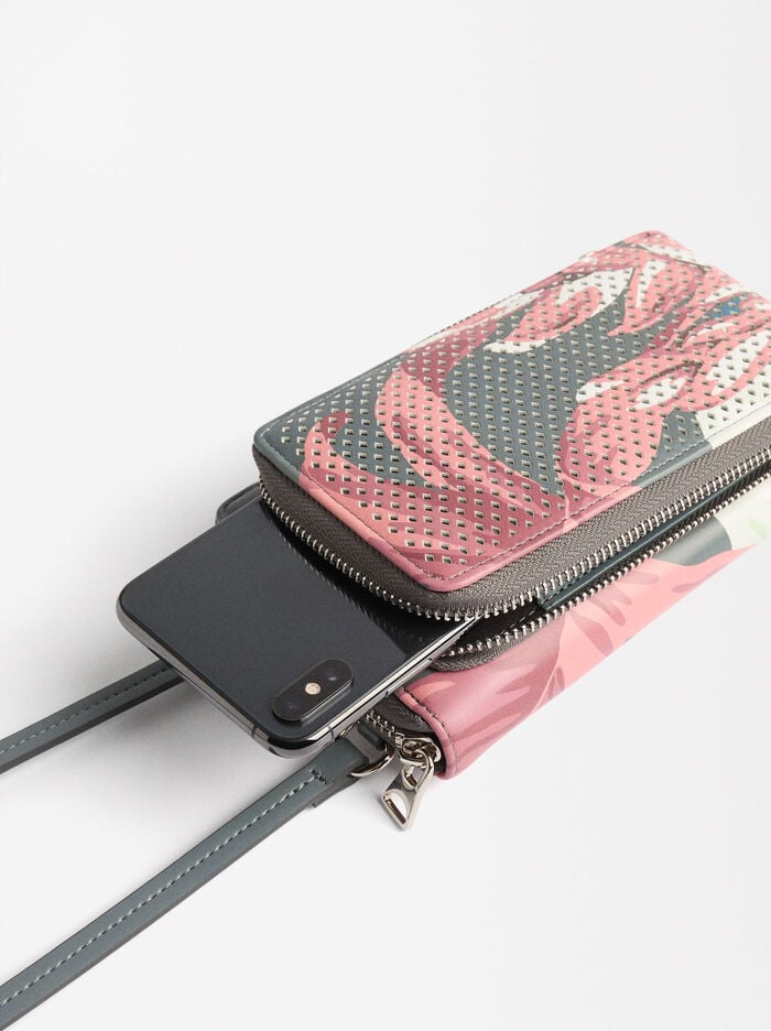 Floral printed phone bag