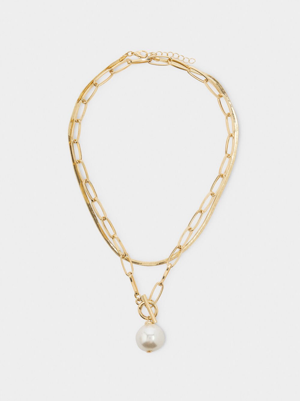 Set de collares cortos con colgante de perla