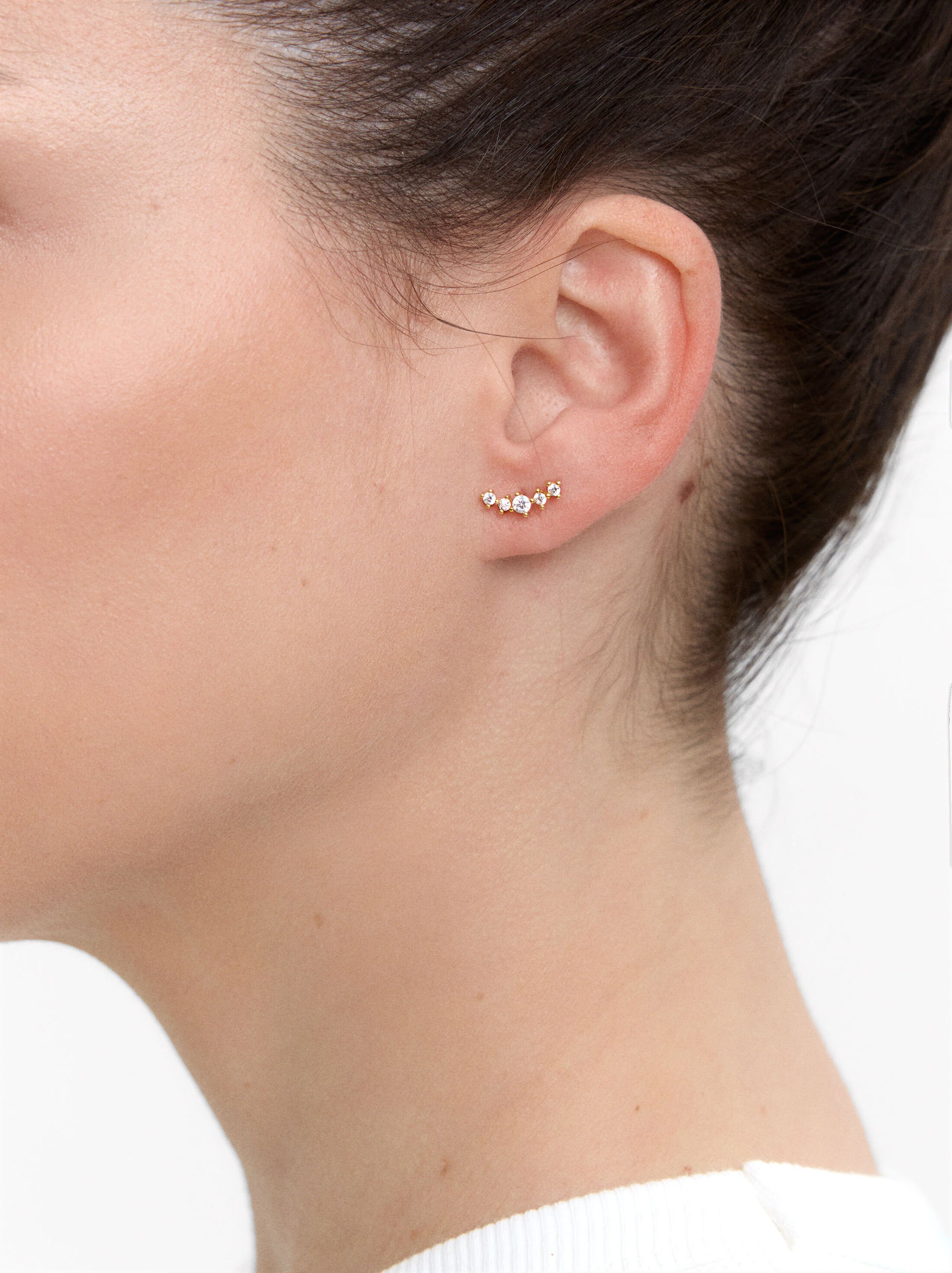 Single earring with zircons - 925 sterling silver image number 1.0