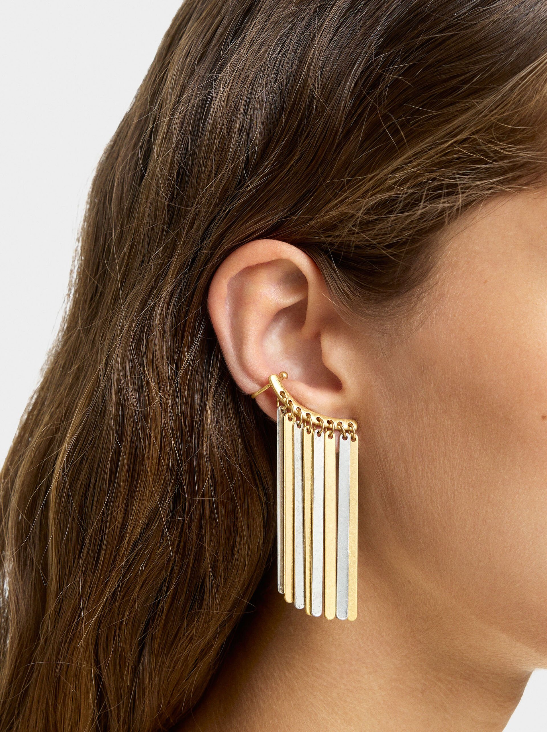 Maxi earrings with bicolor bars image number 1.0
