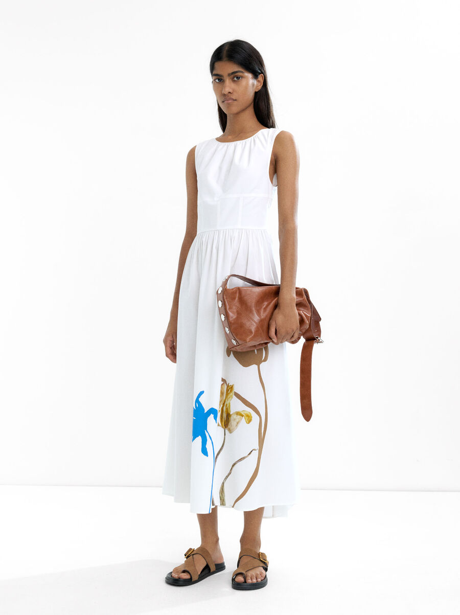 Robe midi cintrée en coton
