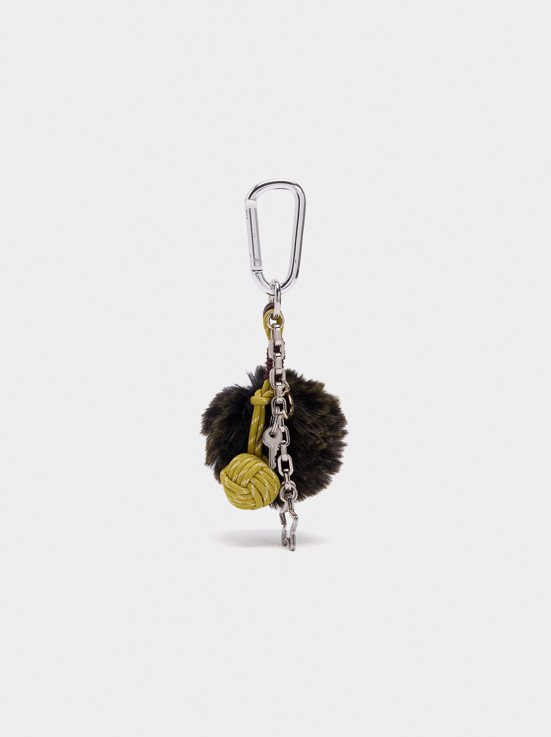 Keychain charm with pompom and star  image number 0.0