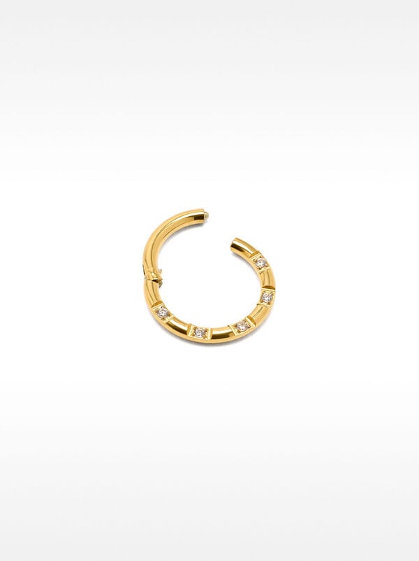 Ear hoop piercing with crystals – stainless steel