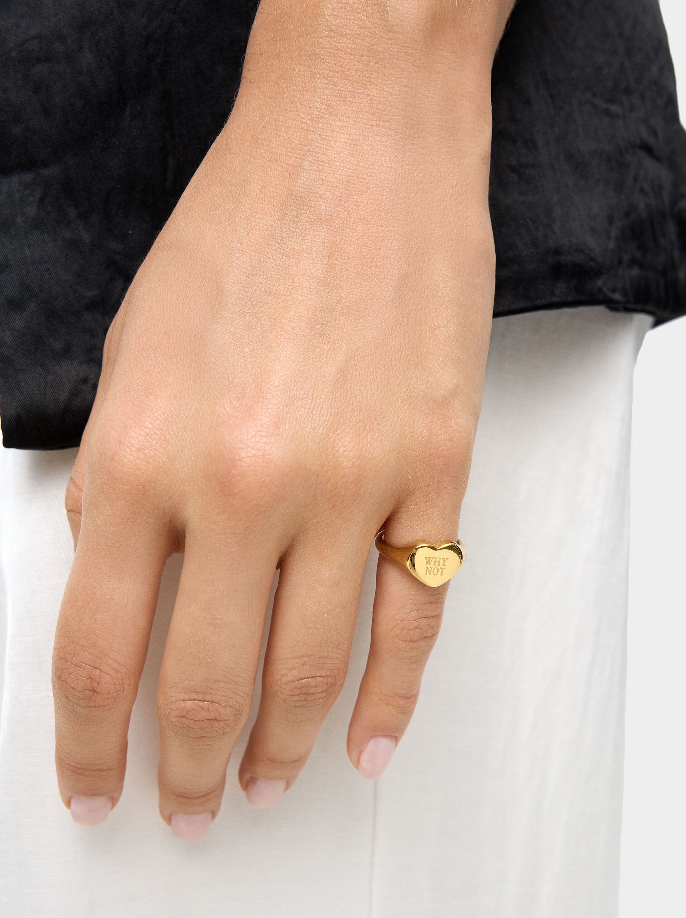 Signet ring for little finger WHY NOT - stainless steel image number 1.0