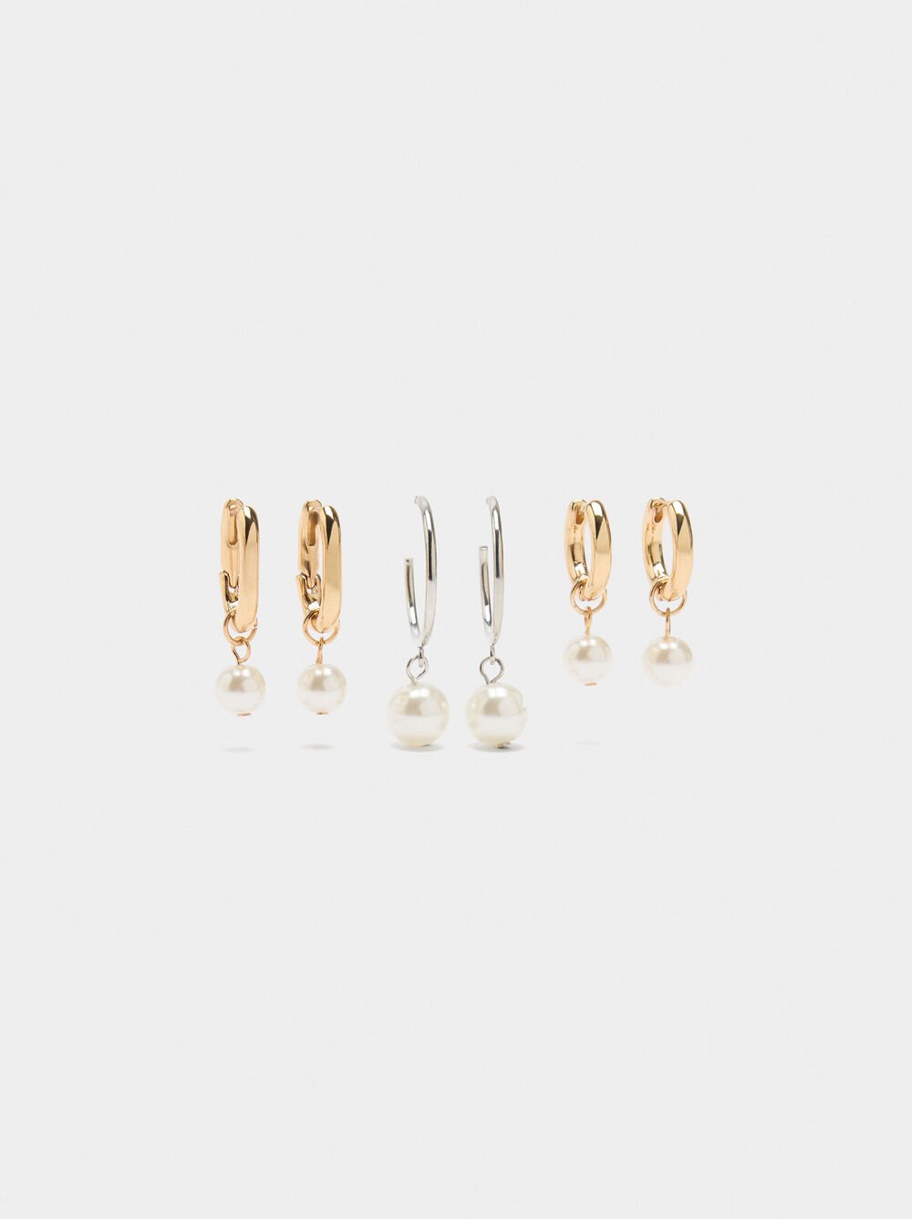 Set de créoles bicolores avec perles