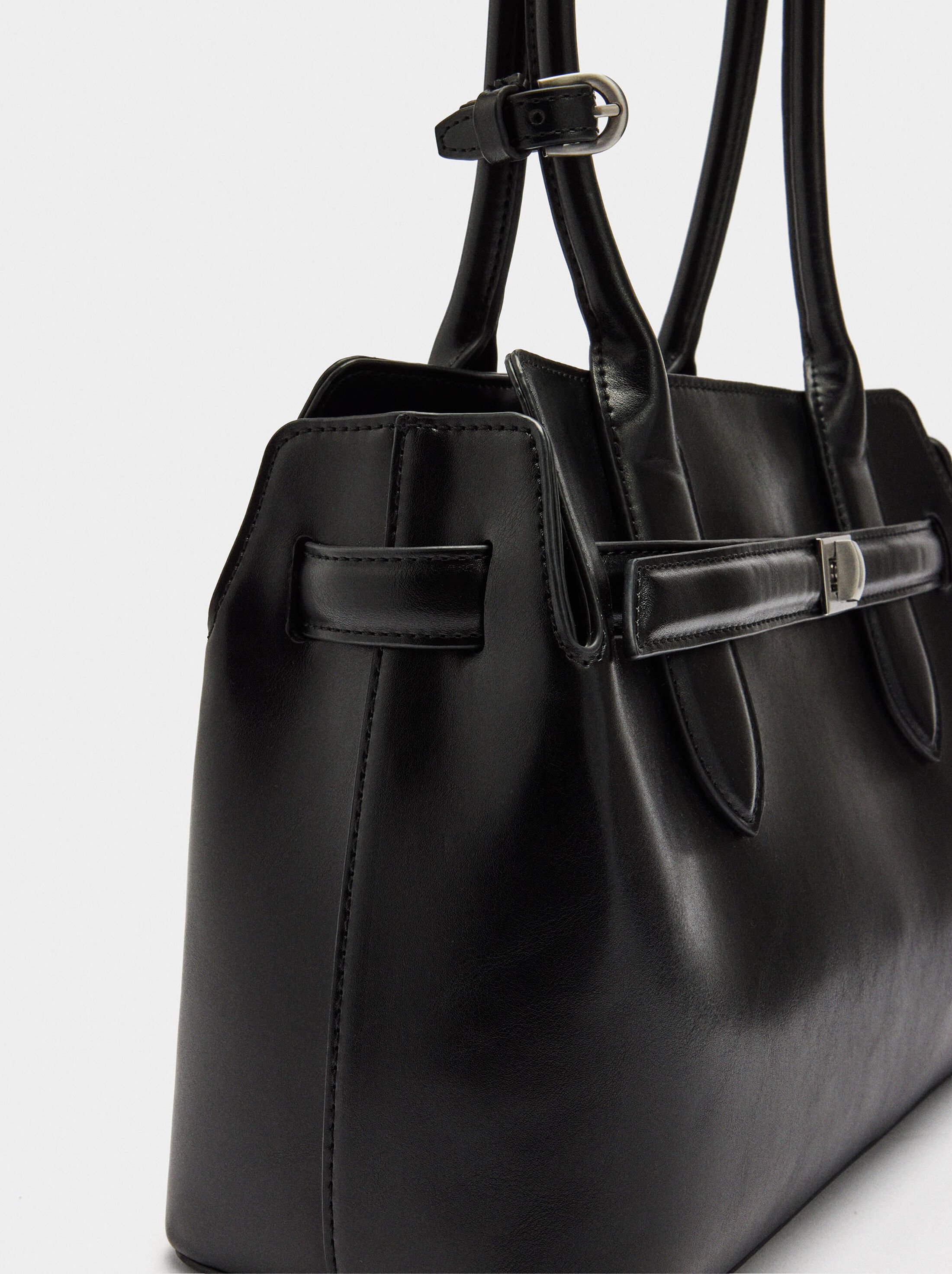 Tote bag with belt image number 2.0