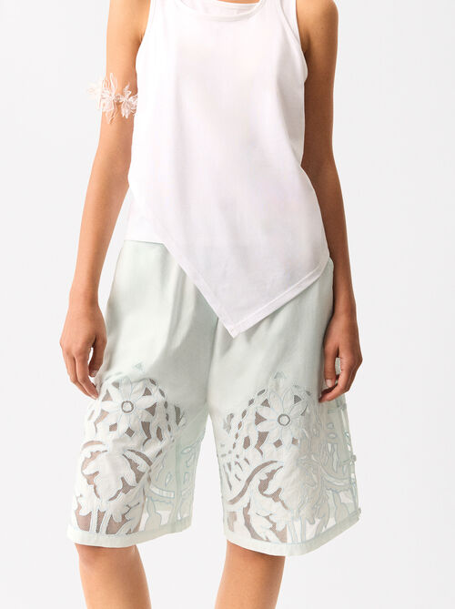 Online Exclusive - Embroidered Bermuda Shorts
