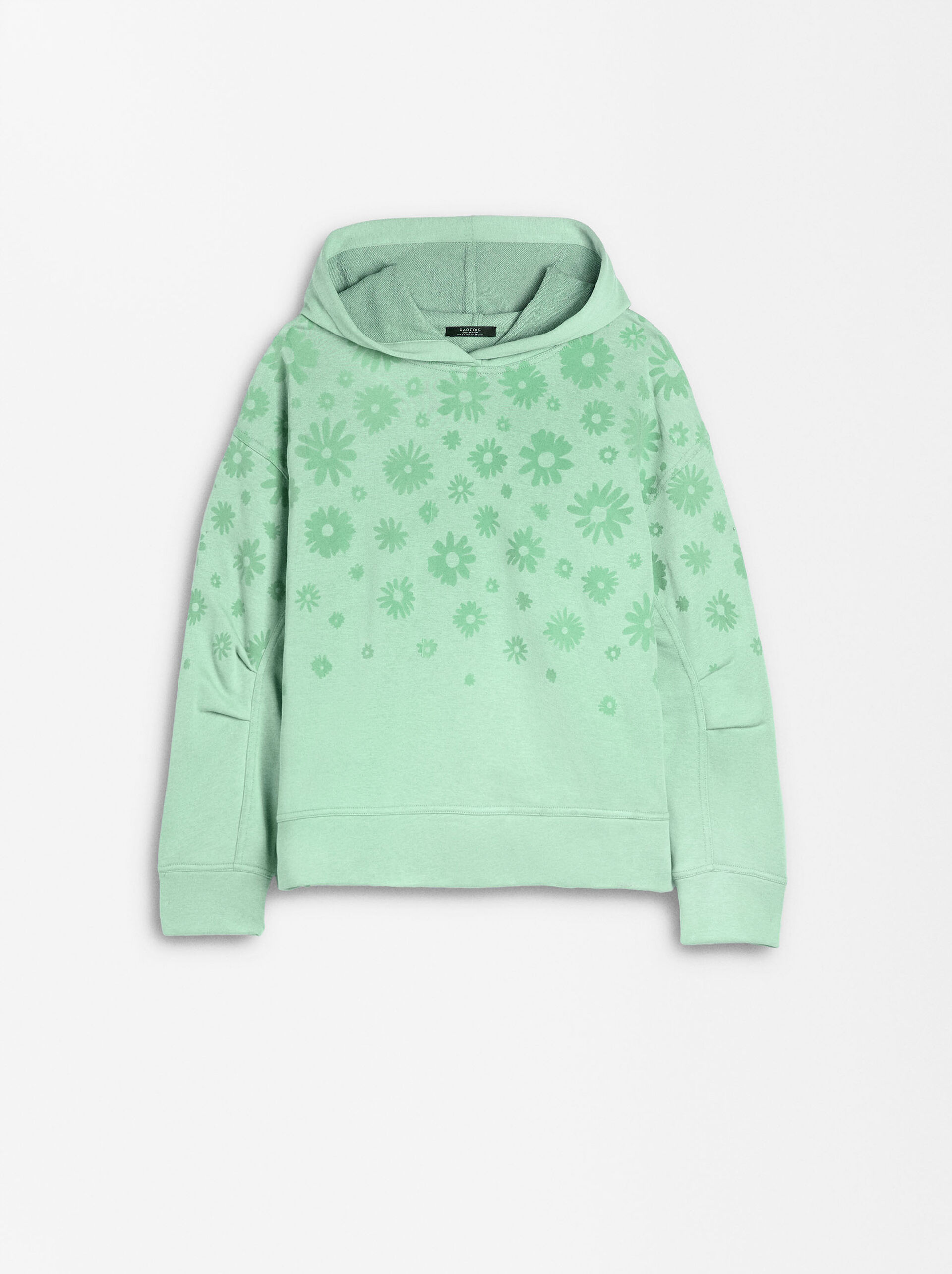 Sudadera con estampado floral y capucha image number 4.0