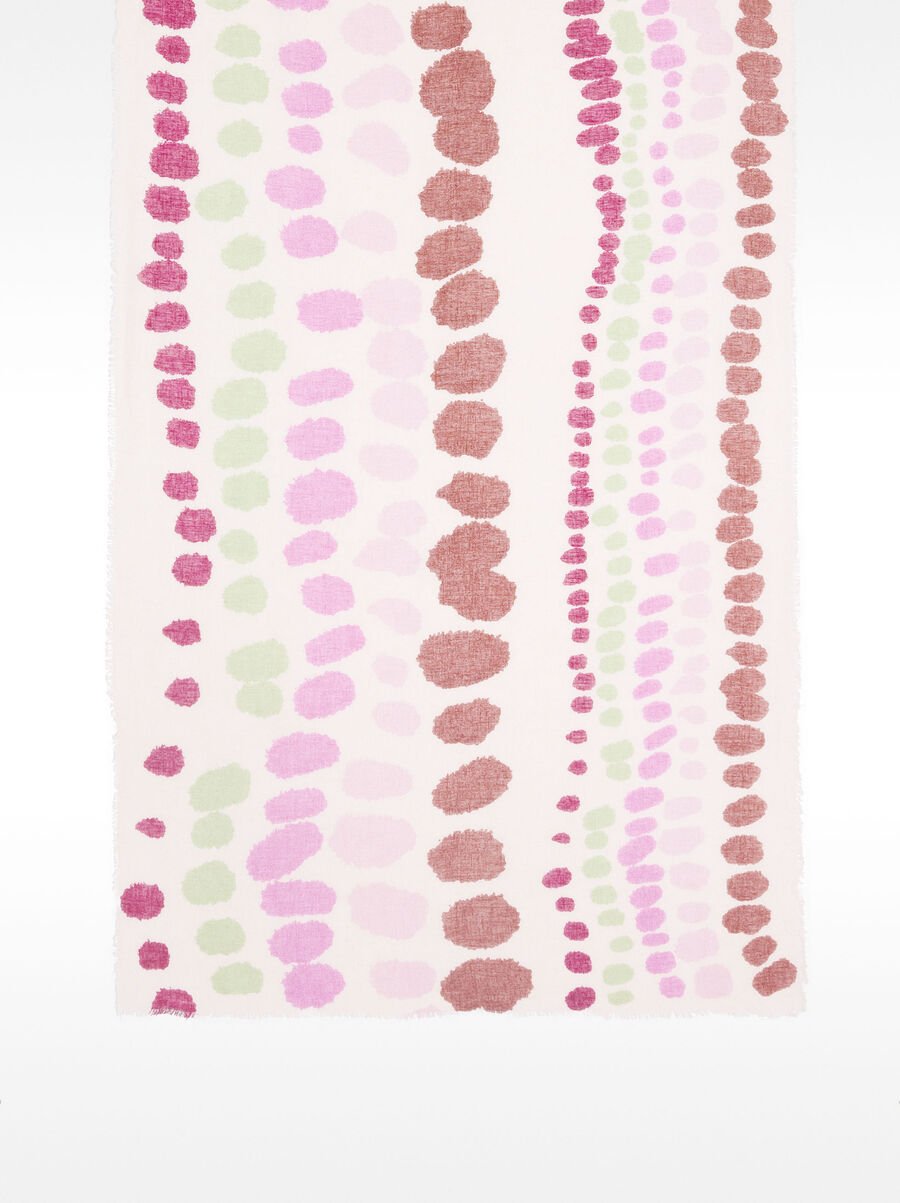 Printed scarf with linen