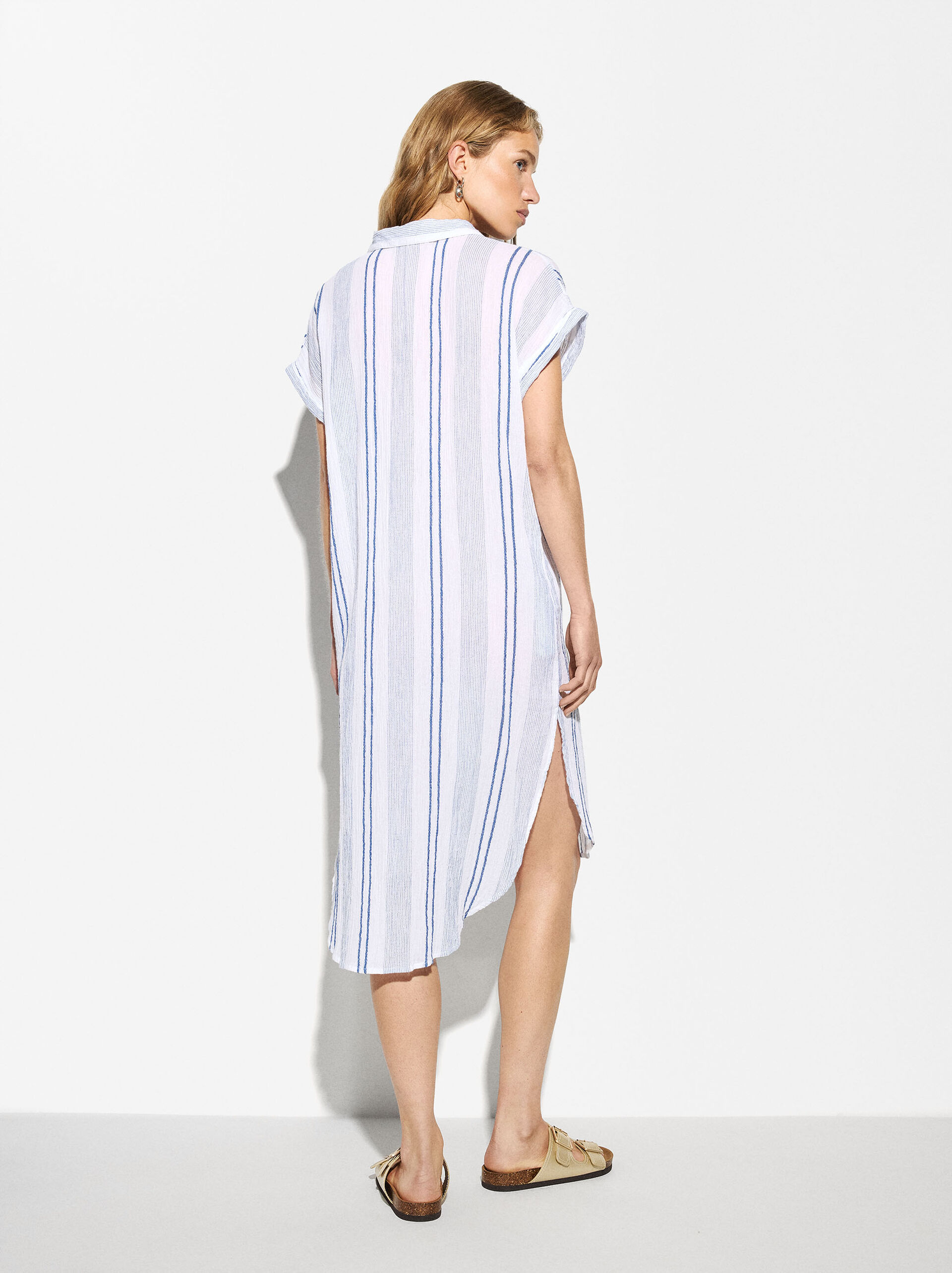 Striped Shirt Dress image number 3.0
