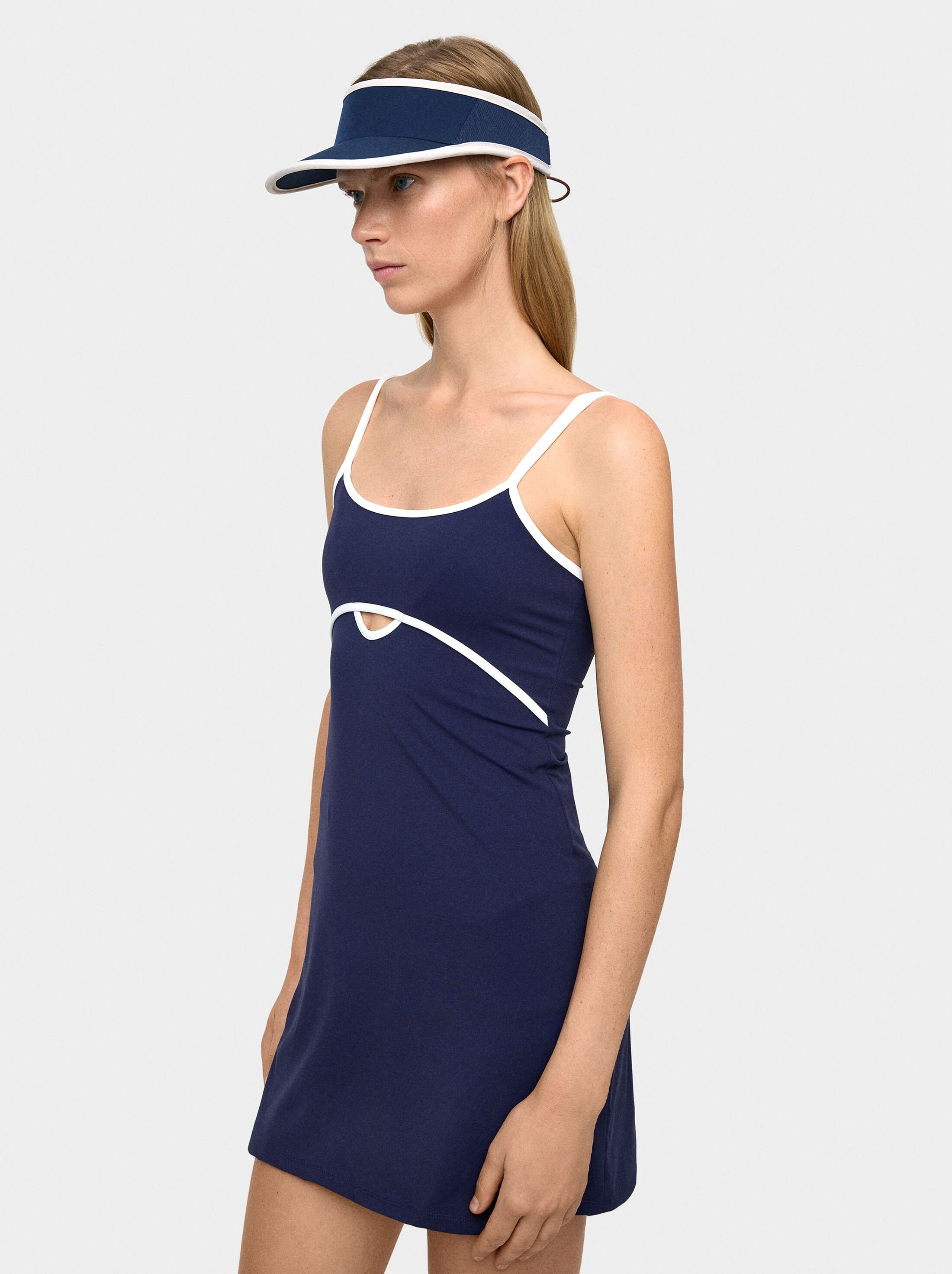 Nylon visor with contrast piping image number 1.0