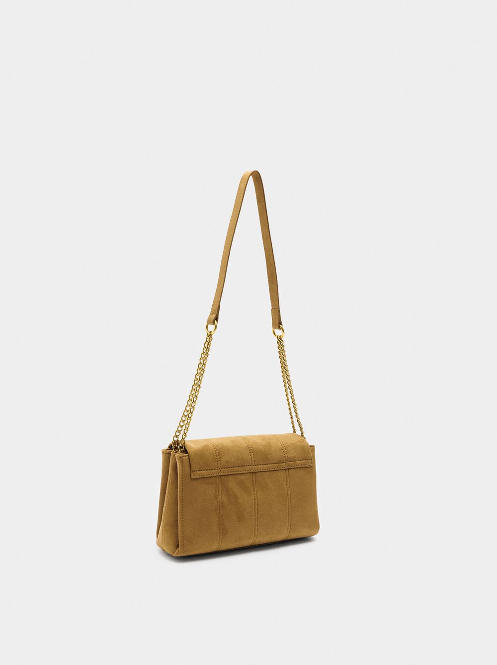 Padded shoulder bag with flap
