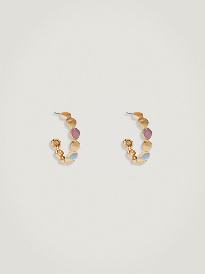 Hoop Earrings With Enamel, Multicolor, hi-res