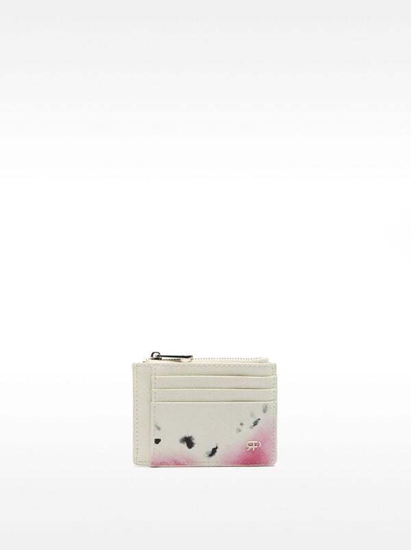 Card holder with keychain watercolor effect