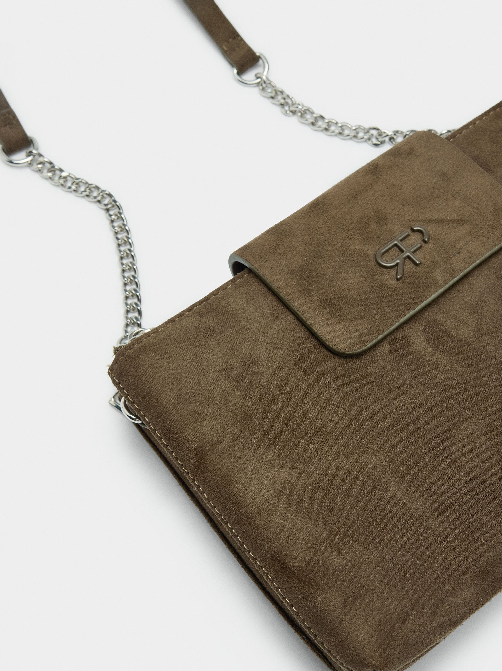 Sac bandoulière double en effet cuir image number 1.0