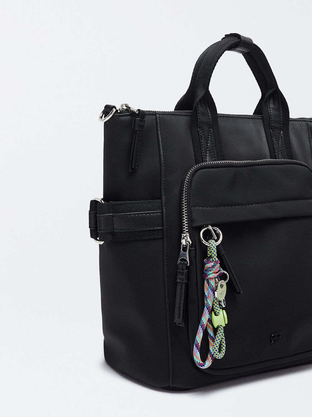 Nylon-Effect Backpack With Multi-Way Straps