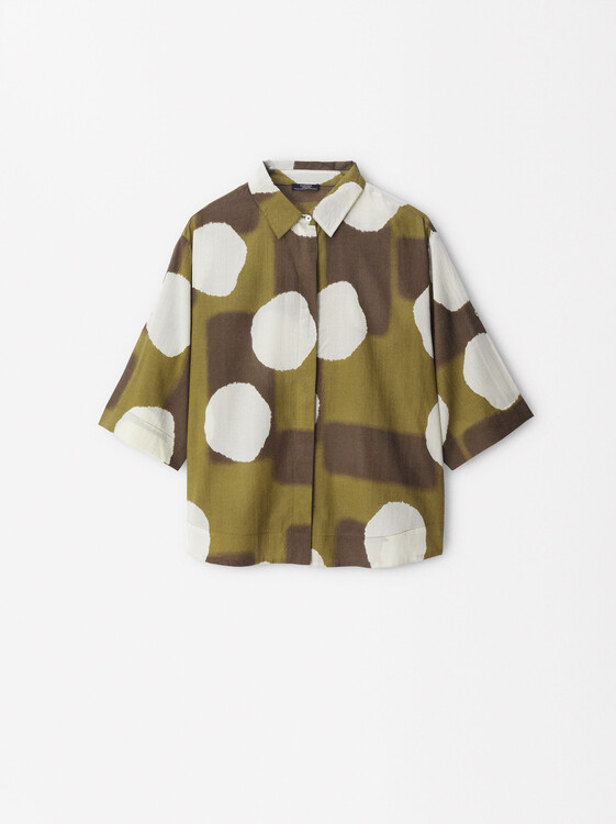Modal Polka Dot Shirt, Multicolor, hi-res