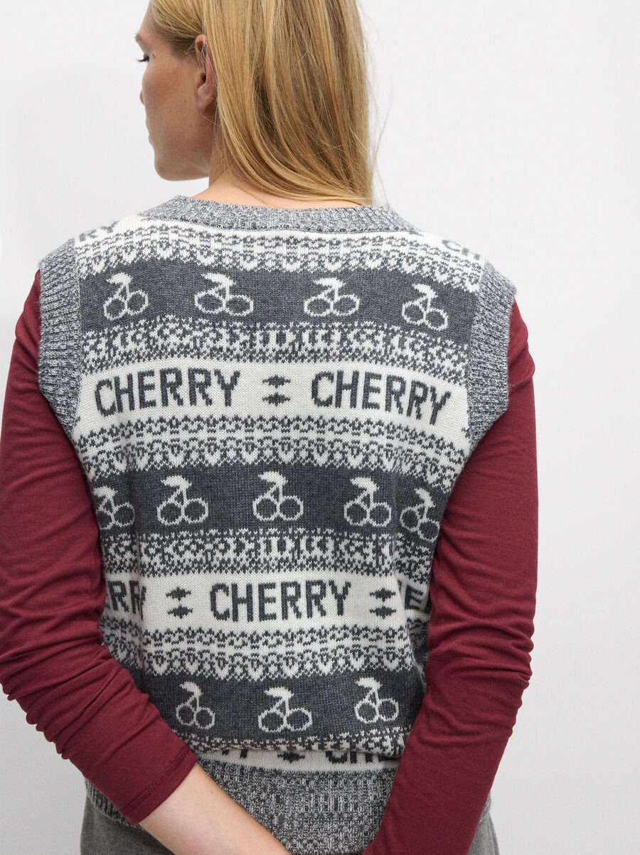Printed knit vest