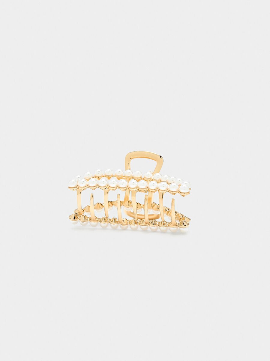 Pinza de pelo con perlas