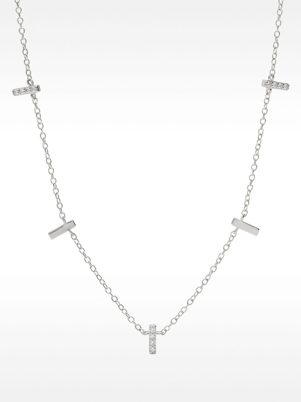 Collaret amb barres i zirconites – plata de llei 925