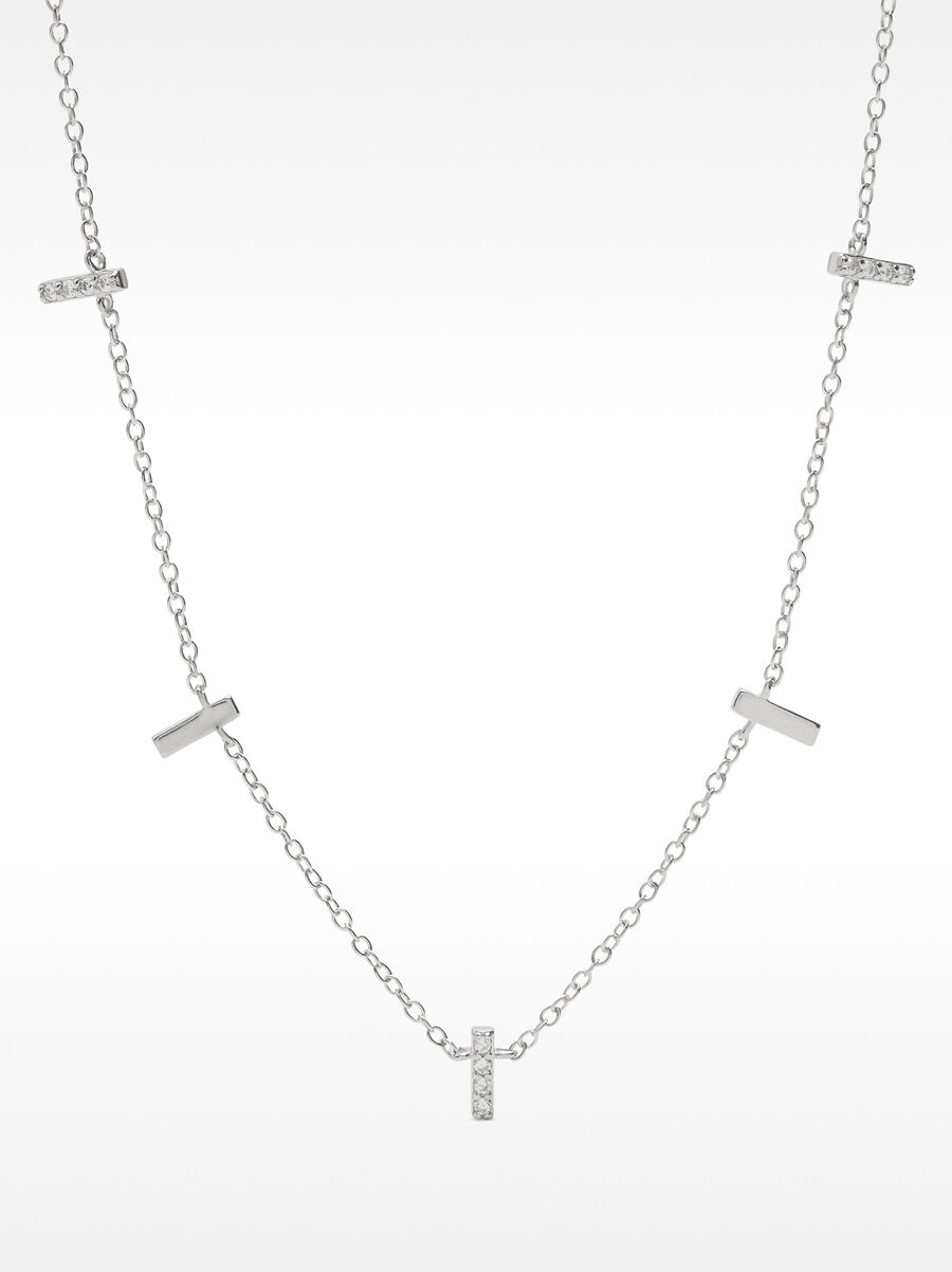 Necklace with bars and zirconia – 925 sterling silver