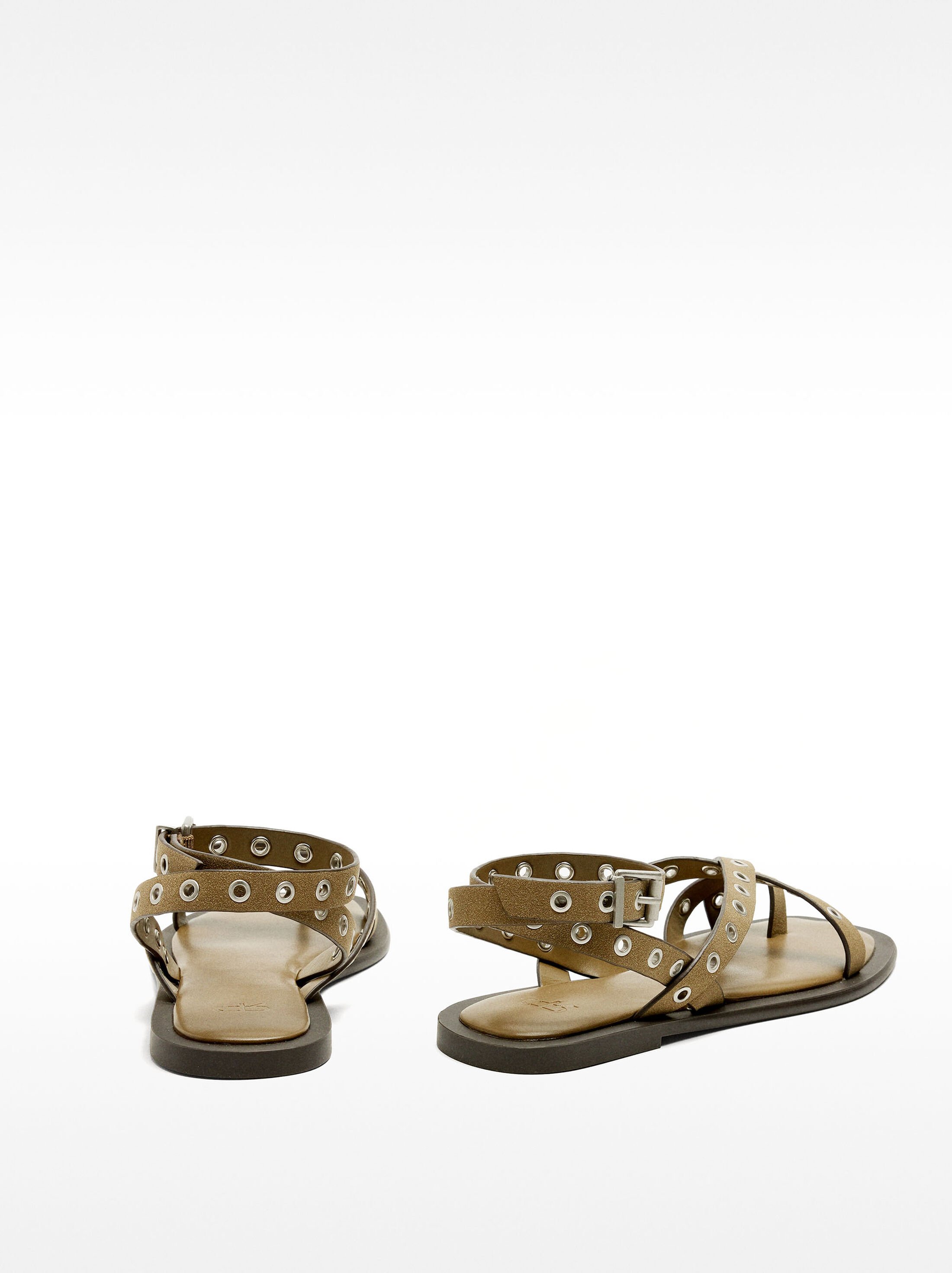 Flat sandals with straps and studs image number 3.0