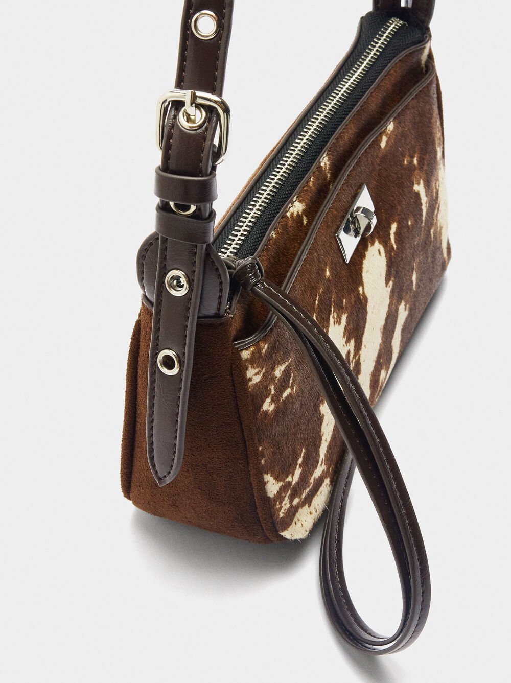 Bolso de hombro de piel