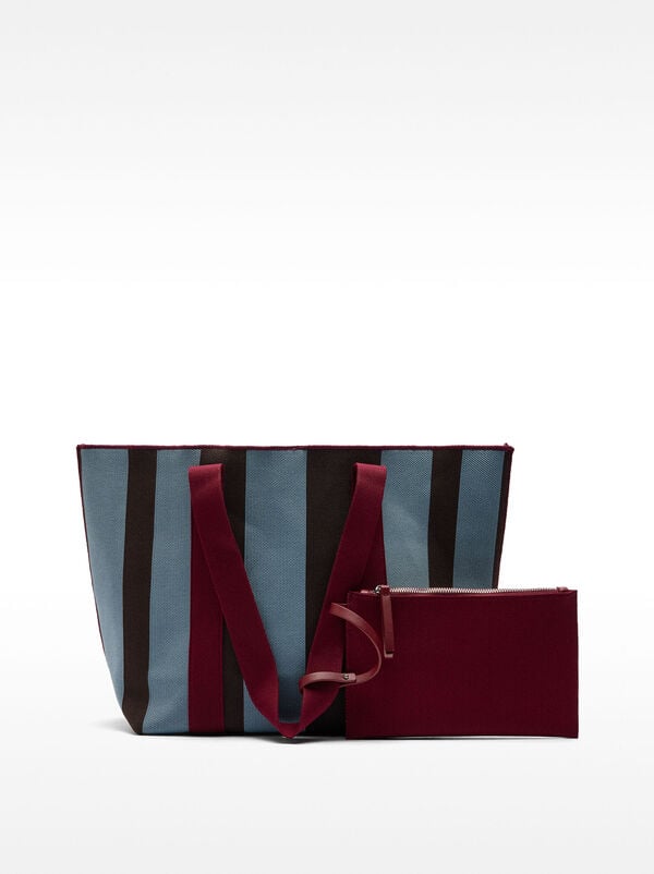 Striped shopper bag