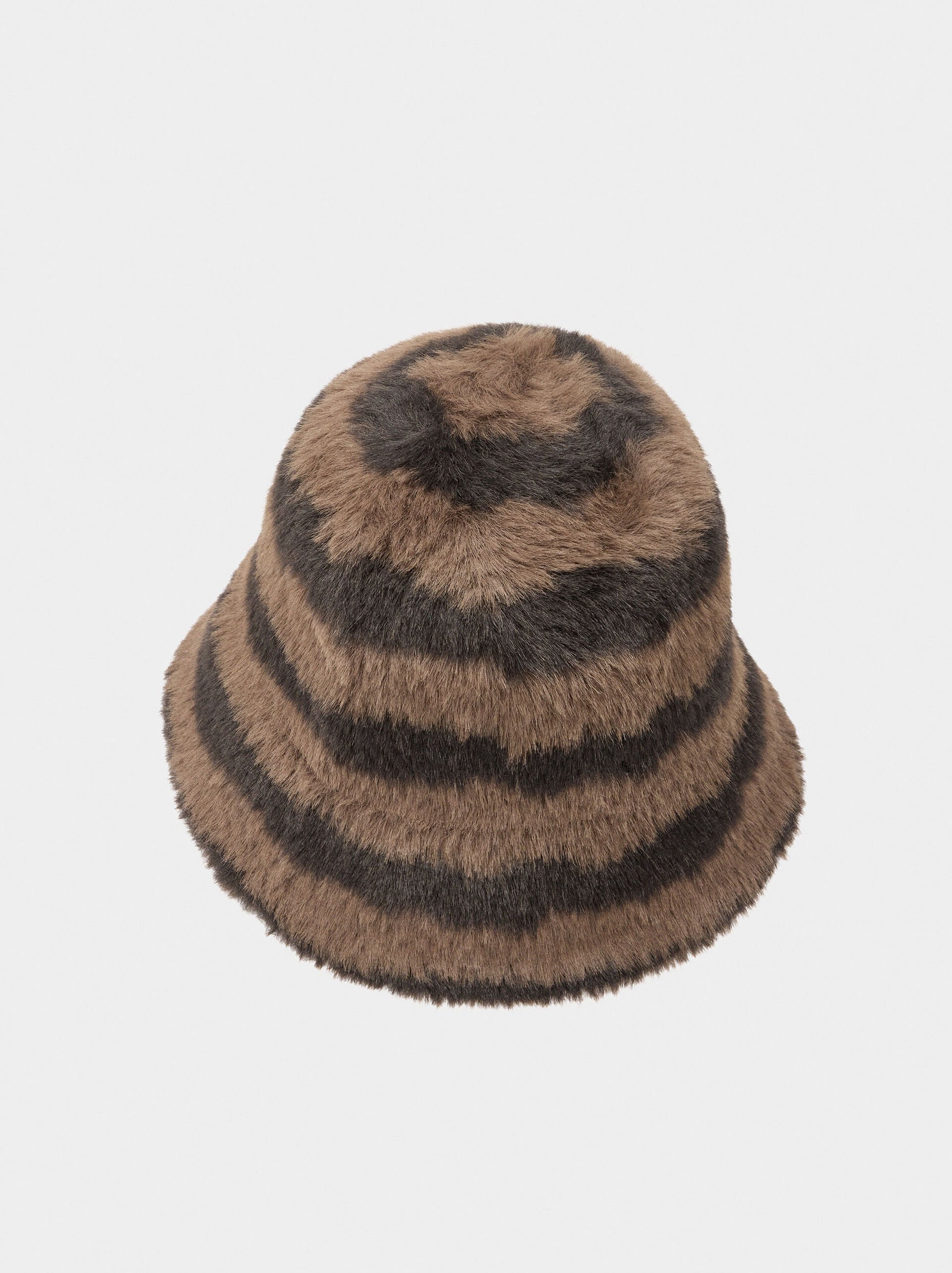 Bucket bag hat with fur effect image number 2.0