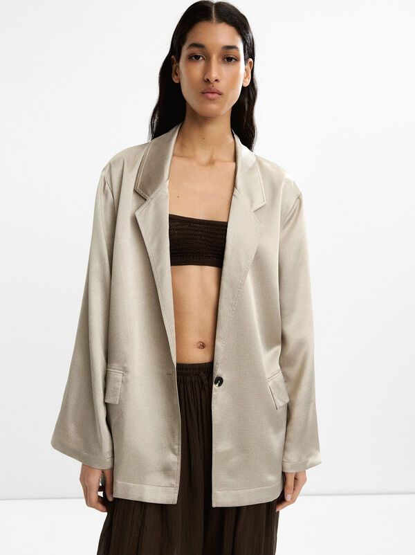 Satin textured blazer