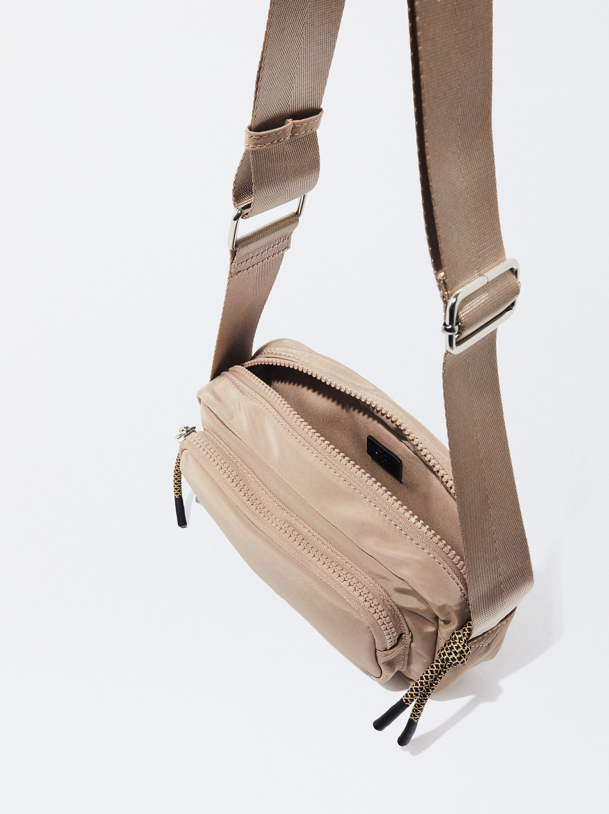 Beige nylon crossbody bag online