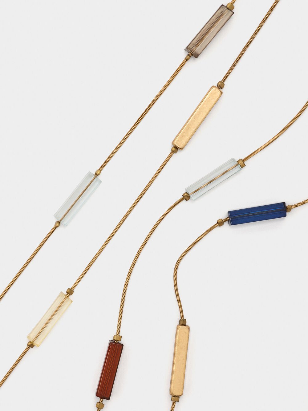 Collier long double multicolore