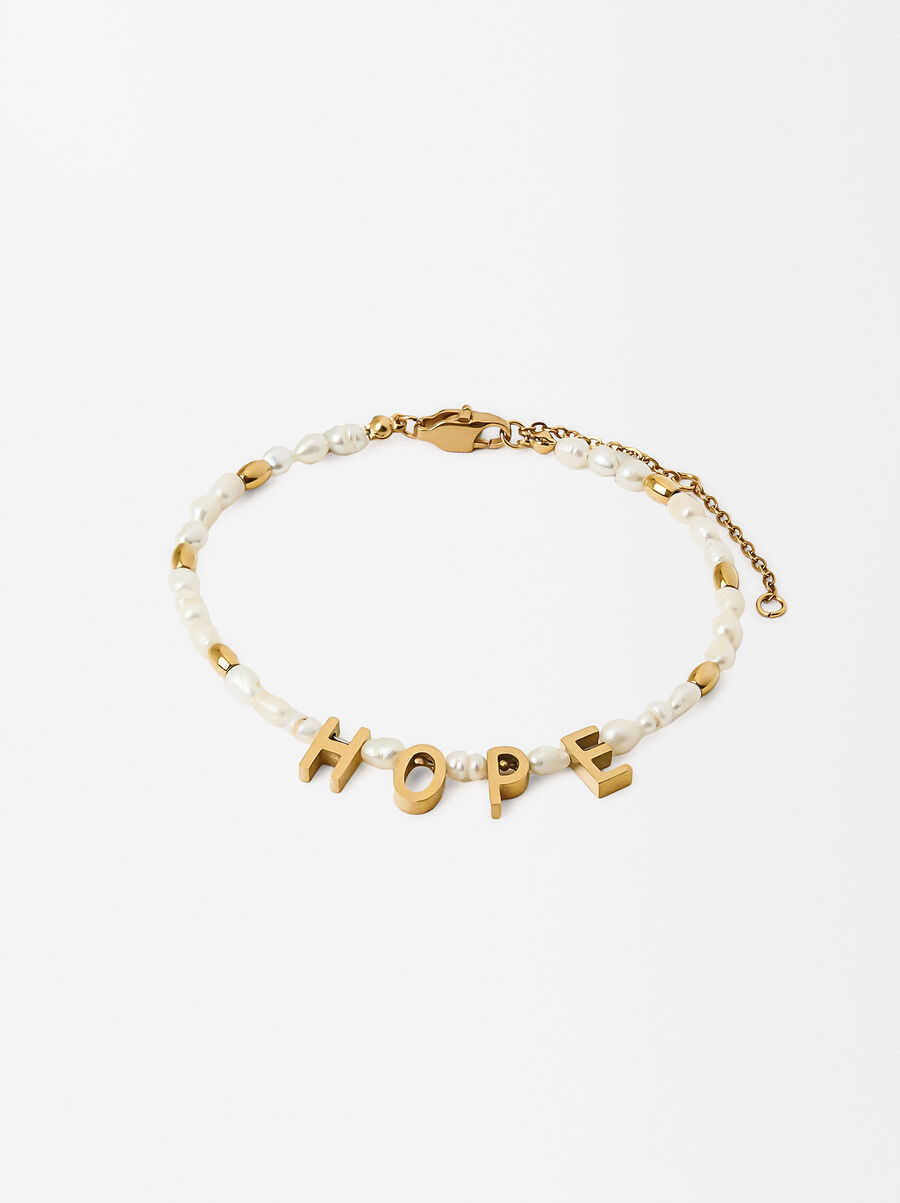 Adjustable bracelet with charms - stainless steel