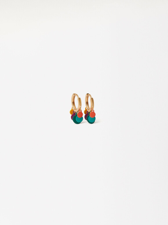 Multicoloured Hoop Earrings, Multicolor, hi-res