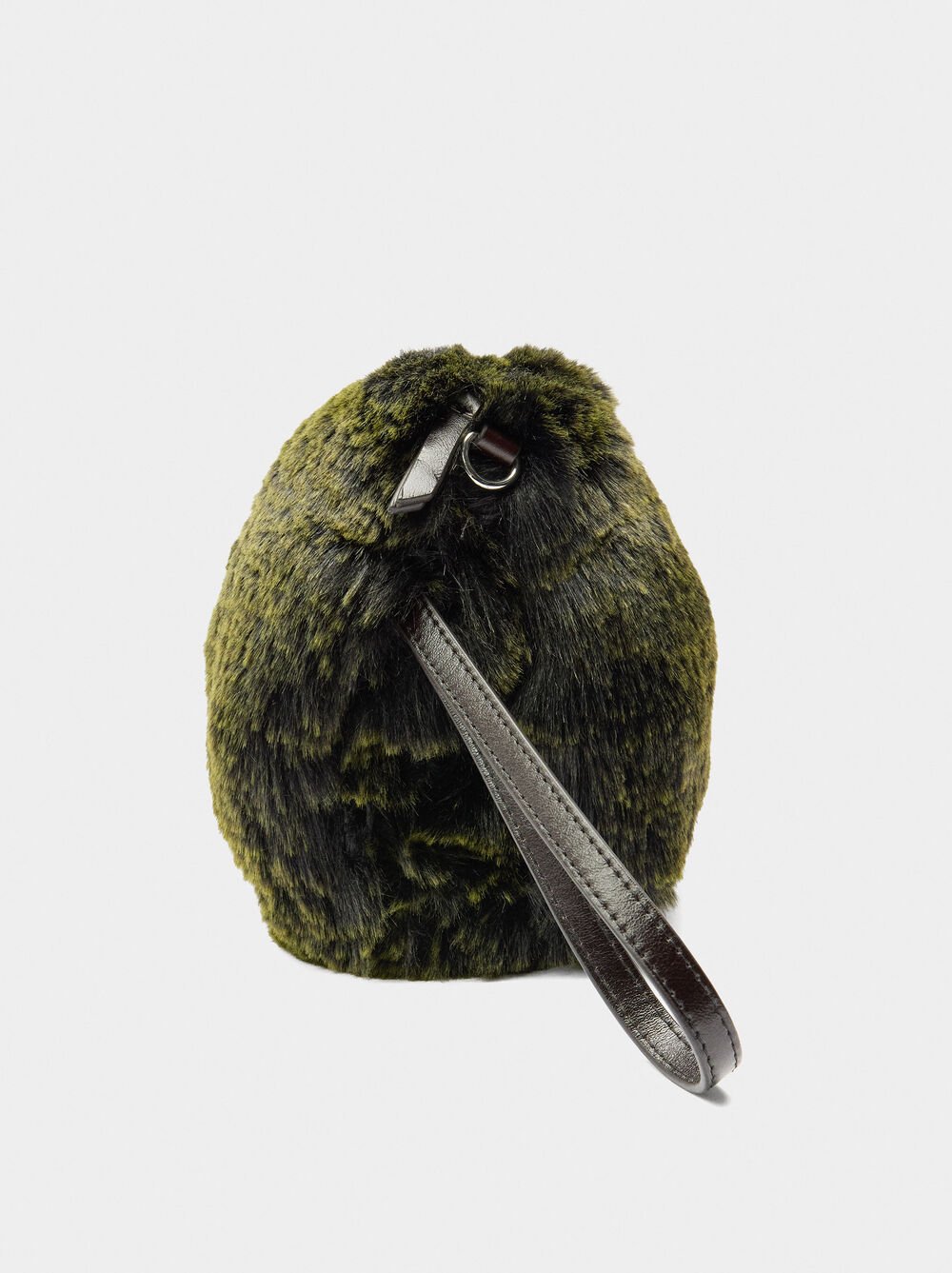 Handbag with fur effect