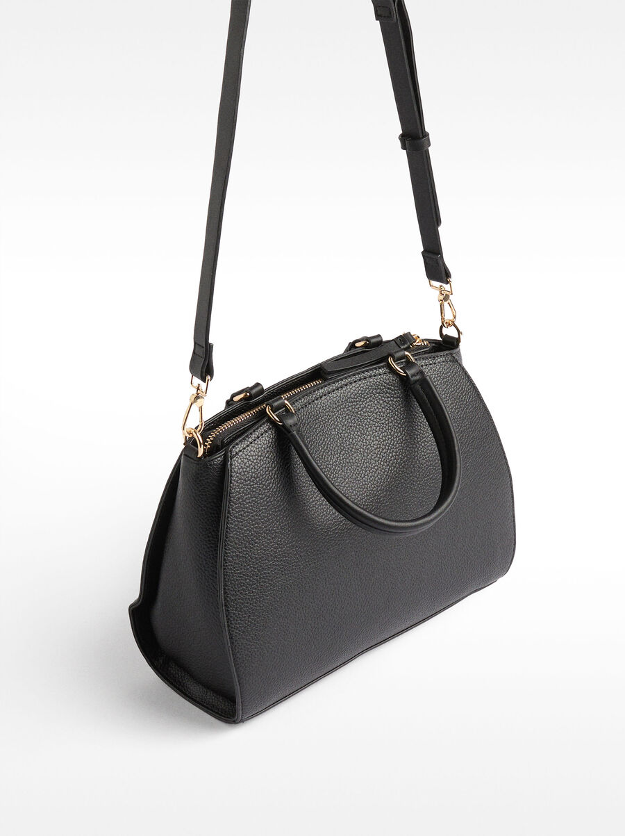 Tote bag with texture and crossbody strap
