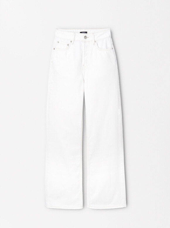 Straight Fit Jeans, White, hi-res