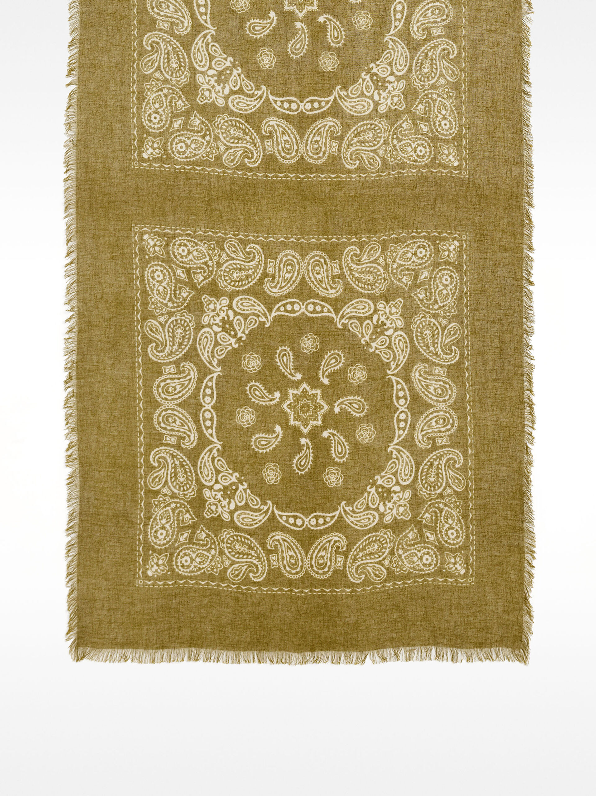 Printed linen scarf image number 3.0
