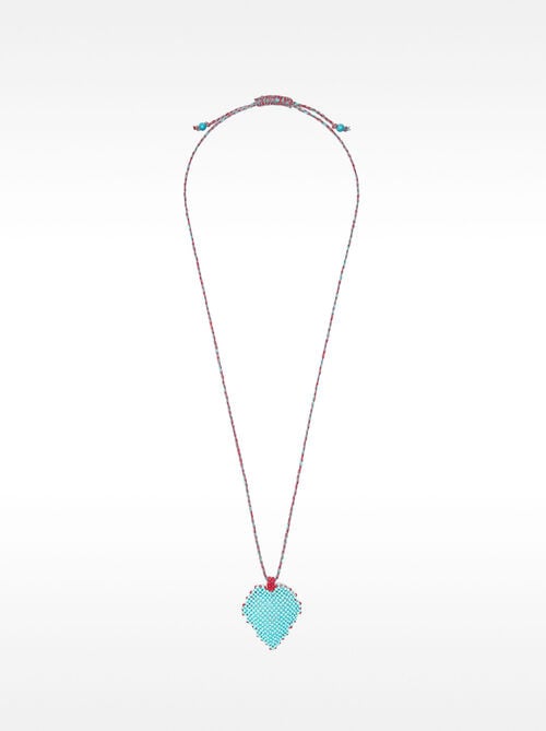 Collar largo corazón de abalorios