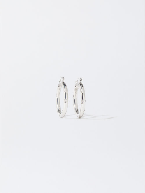 Stainless Steel Silver Hoop Earrings