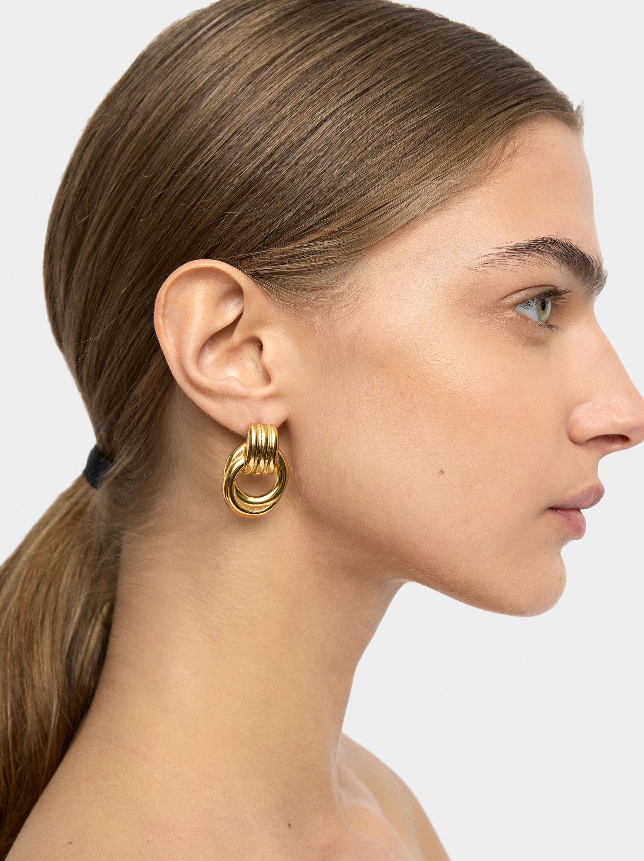 Double hoop earrings – stainless steel image number 1.0