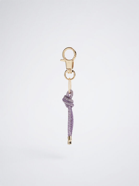 Key Ring With Strass, Violet, hi-res
