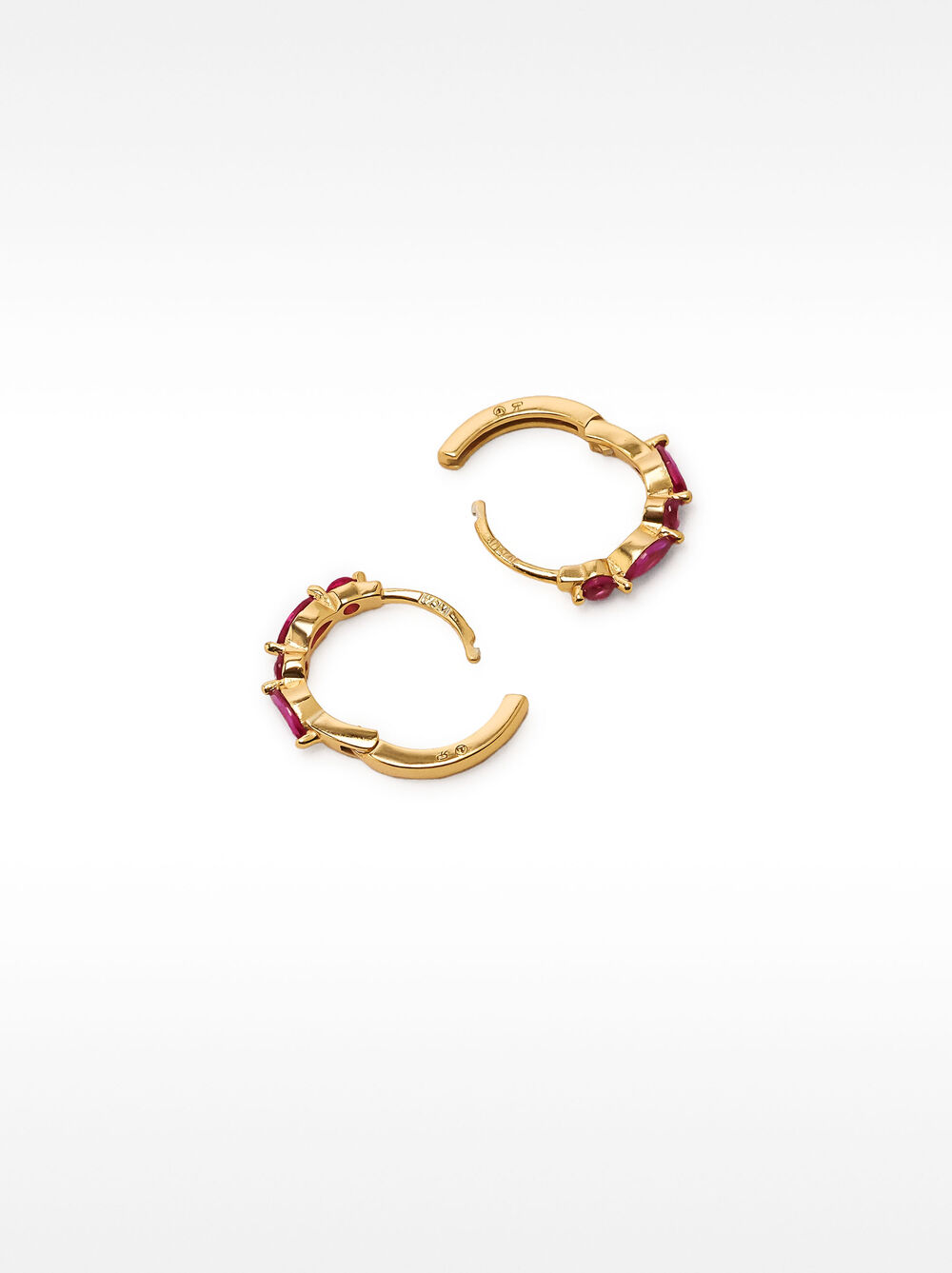 Hoop earrings with zirconia - stainless steel