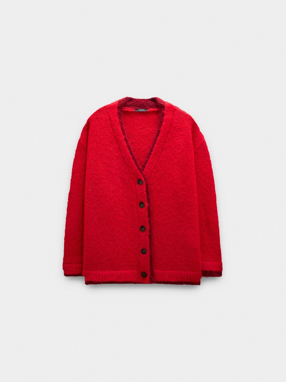 Cardigan en maille à bords contraste
