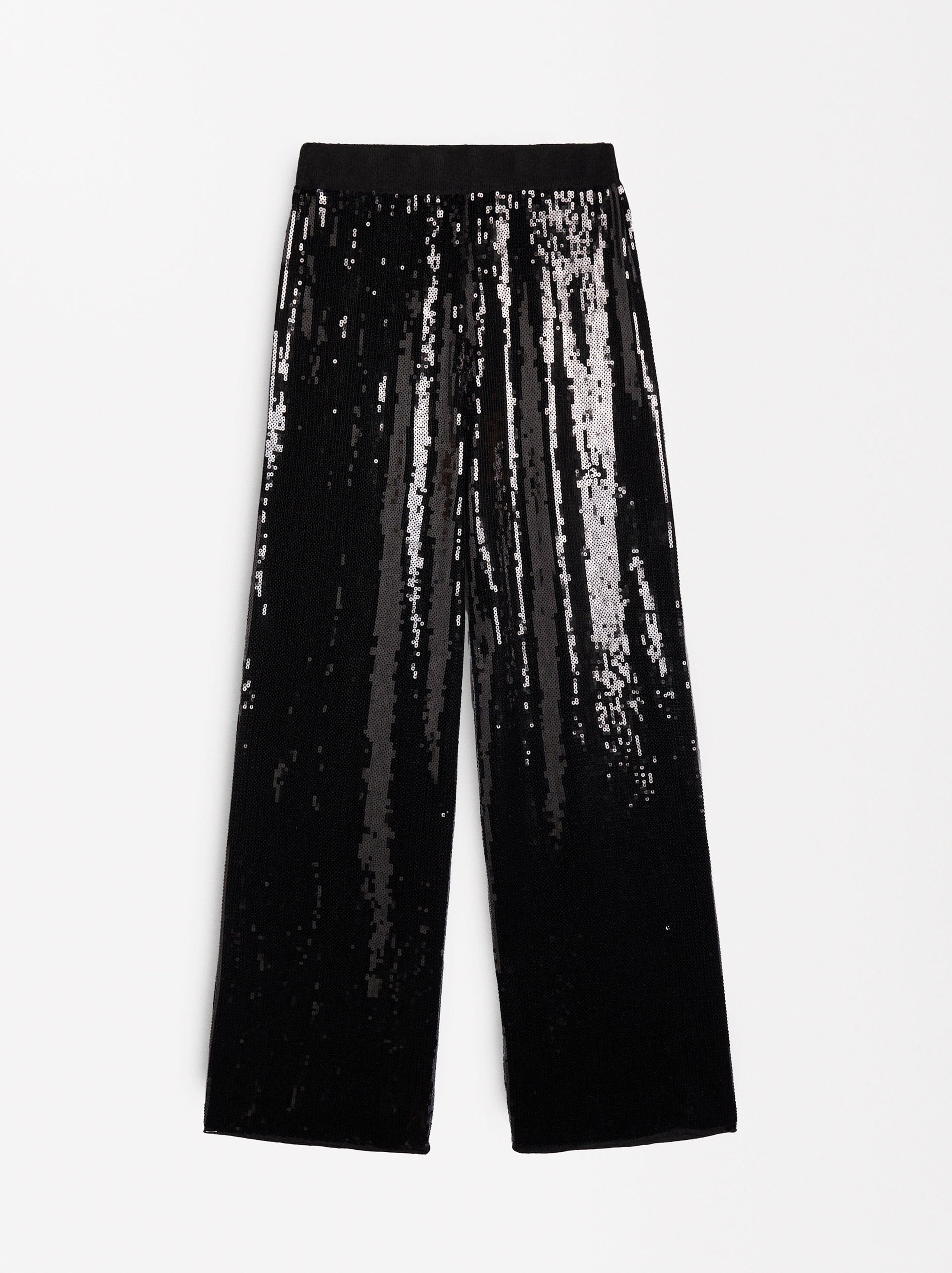 Knit trousers with sequins image number 5.0
